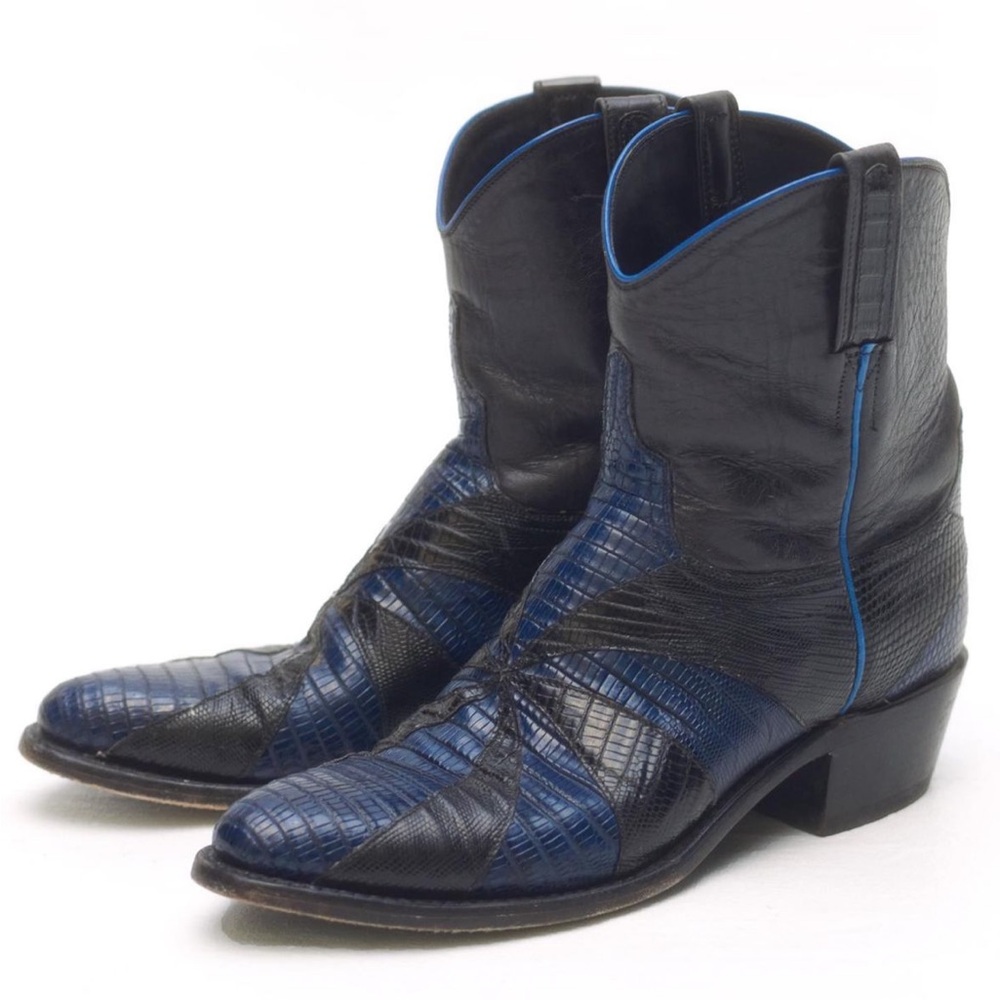 Lucchese Gillian navy/black ankle cowboy boot 7B